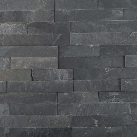 MSI Premium Black Splitface Ledger Panel 6 In. X 24 In. Natural Slate Wall Tile, 8PK ZOR-PNL-0077